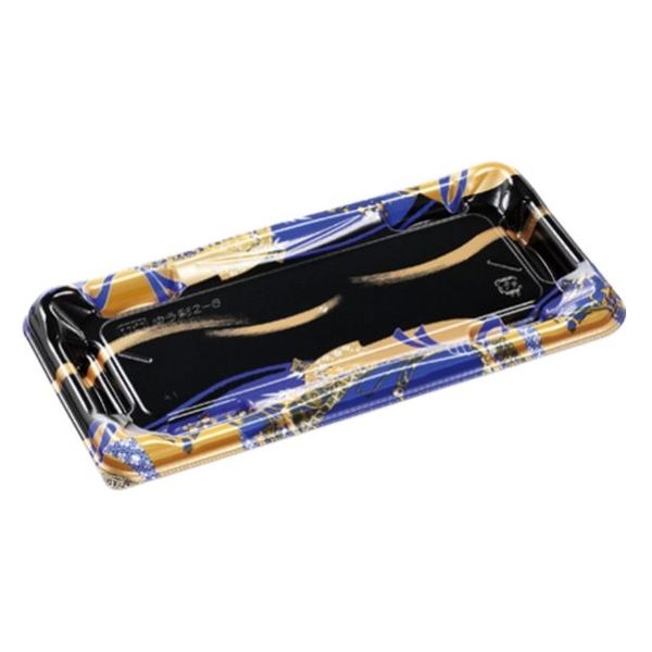エフピコ 寿司容器 優彩2-6 本体 帯流れ青 58862206 1ケース(600個(50個×12)（直送品）
