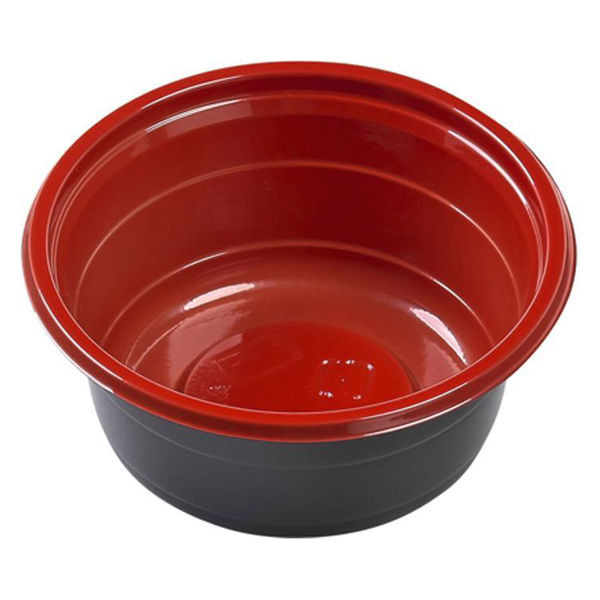 エフピコ 冷麺容器 MSD-丸93(40) 赤黒 7E153093 1袋(50個)（直送品）