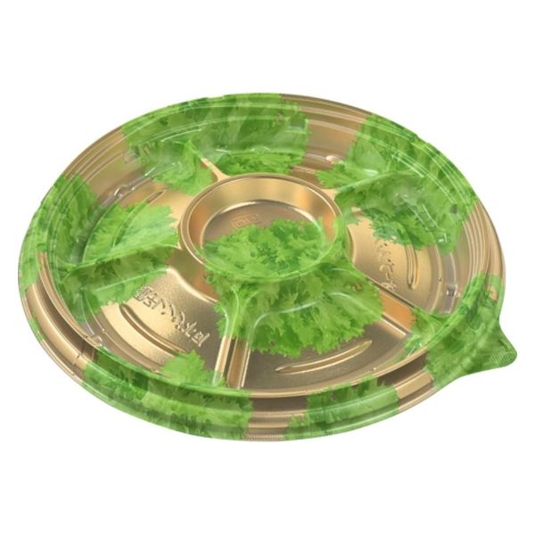 エフピコ オードブル容器 シャトープラッター丸30 本体 金リーフ 7E382030 1ケース(200個(10個×20)（直送品）