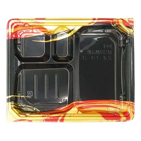 エフピコ 弁当容器 MSD穂高膳24-19-3 雷神内黒 7E512422 1ケース(600個(50個×12)（直送品）