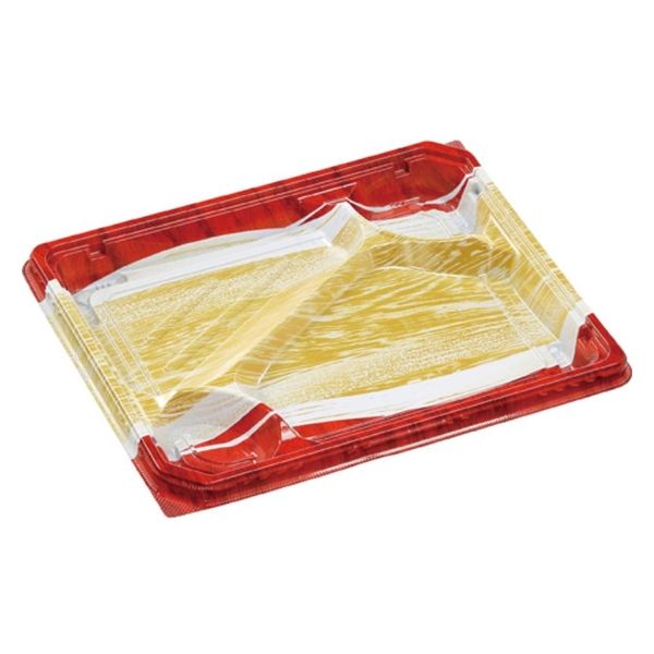 エフピコ 弁当容器 MSD穂高膳24-19-1 かぜ波赤金 7E522420 1ケース(600個(50個×12)（直送品）