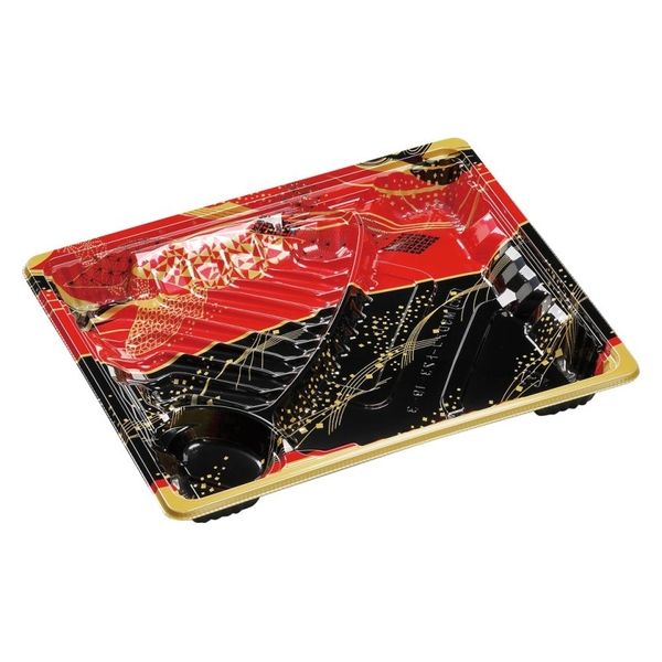 エフピコ 弁当容器 MSDアコード23-19-3万彩赤 7E972331 1ケース(600個(50個×12)（直送品）