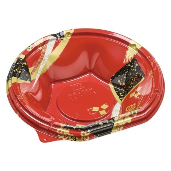 エフピコ どんぶり容器 MSD半月丼 18-17(40) 花菱赤 7M041817 1ケース(1000個(50個×20)（直送品）