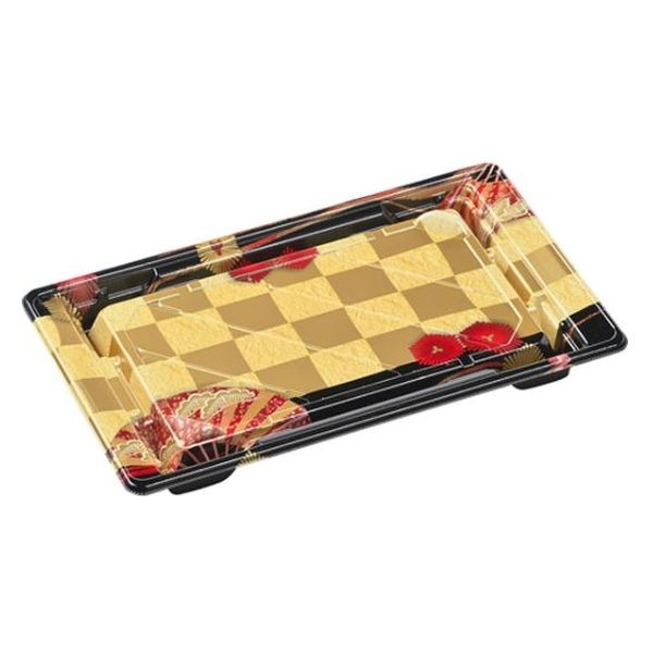 エフピコ 寿司容器 組み皿2-4 本体 扇市松金 7Z749924 1ケース(600個(50個×12)（直送品）