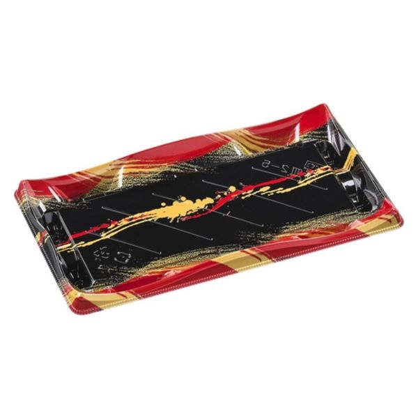 エフピコ 寿司容器 輝皿2-5 本体 かみ風赤 7Z971205 1ケース(800個(50個×16)（直送品）