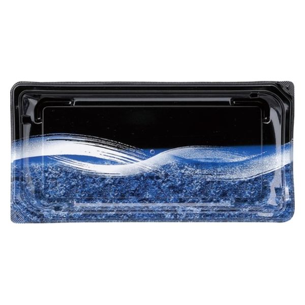 エフピコ 寿司容器 四季皿2-6 本体 うち波黒紺 7Z972267 1ケース(500個(50個×10)（直送品）