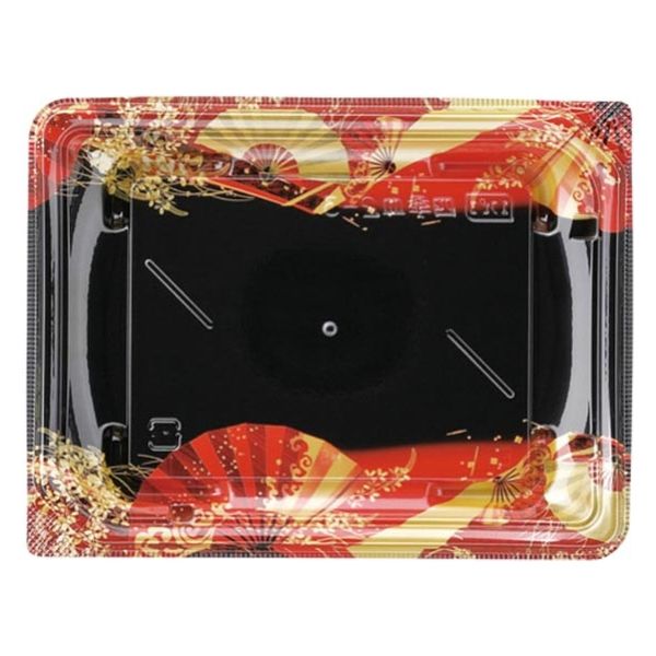 エフピコ 寿司容器 四季皿2-3 本体 扇ばやし赤 7Z972273 1ケース(800個(50個×16)（直送品）