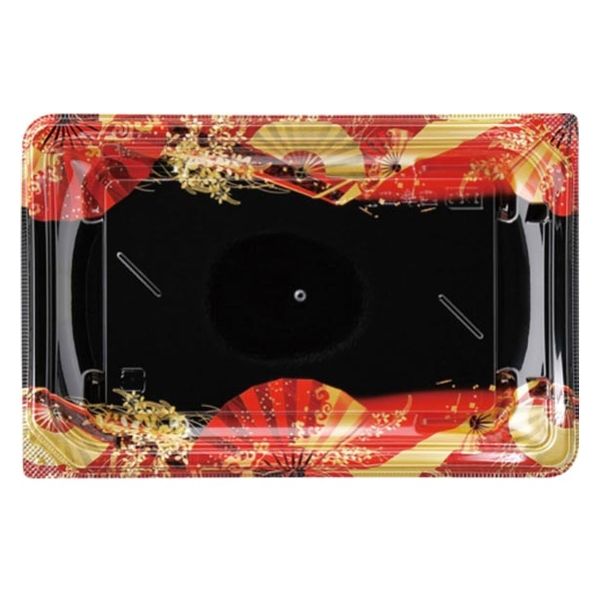 エフピコ 寿司容器 四季皿2-4 本体 扇ばやし赤 7Z972287 1ケース(600個(50個×12)（直送品）
