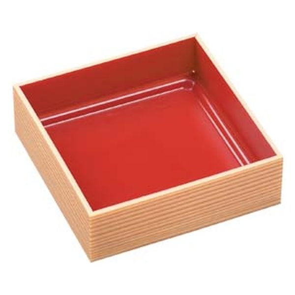 エフピコ 弁当容器 WPS-角133-133(V) 本体 柾目朱 80050120 1ケース(360個(30個×12)（直送品）