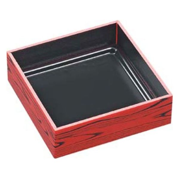 エフピコ 弁当容器 WPS-角133-133V 本体 赤焼板目黒 80050127 1ケース(360個(30個×12)（直送品）