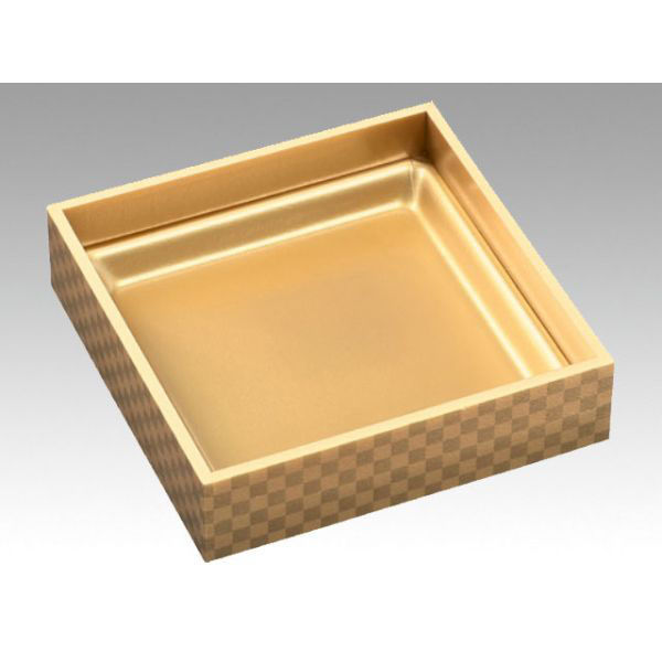 エフピコ 弁当容器 WPS-角165-165(V) 本体 市松金 80050142 1ケース(240個(15個×16)（直送品）