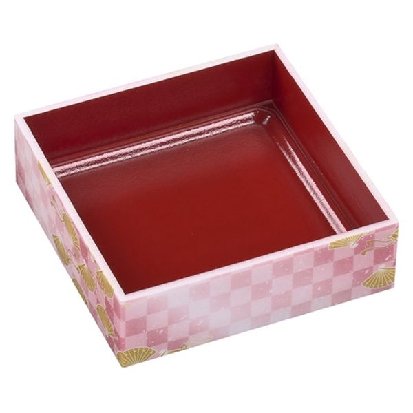 エフピコ 弁当容器 WPS-角133-133(V) 本体 市松春扇 80050161 1ケース(360個(30個×12)（直送品）