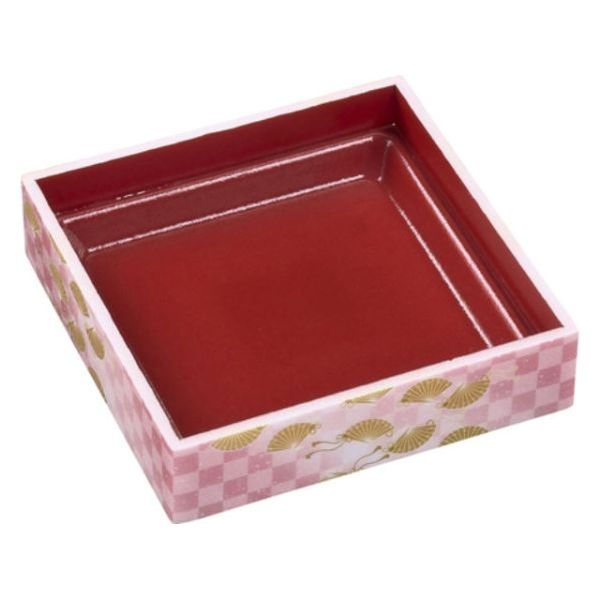 エフピコ 弁当容器 WPS-角165-165(V) 本体 市松春扇 80050163 1ケース(240個(15個×16)（直送品）