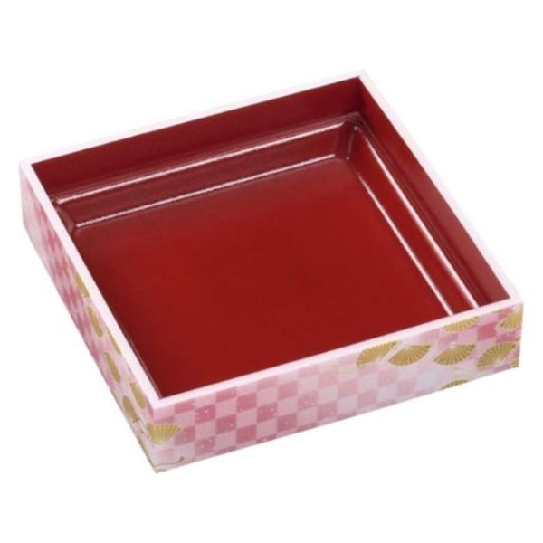 エフピコ 弁当容器 WPS-角180-180(V) 本体 市松春扇 80050164 1ケース(240個(15個×16)（直送品）