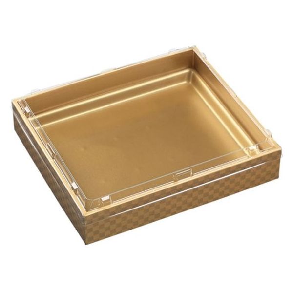 エフピコ 弁当容器 WPS-角255-220透明蓋付V 市松金 80050152 1ケース(90個(10個×9)（直送品）