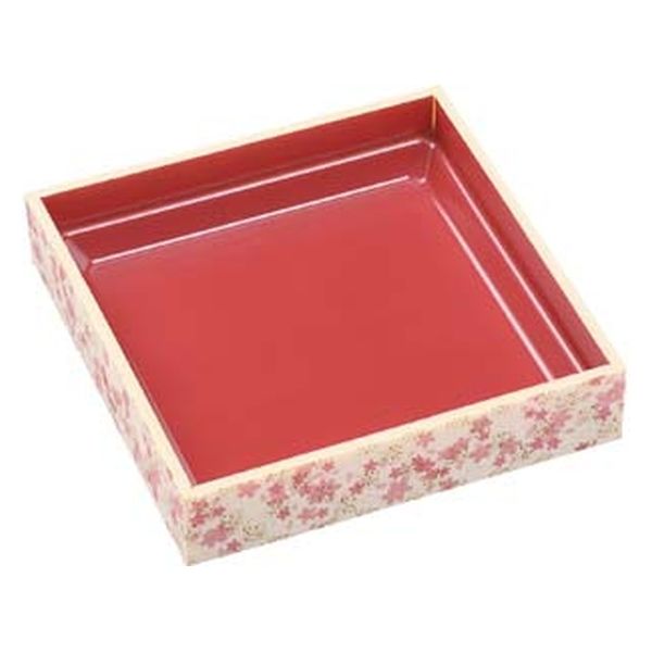 エフピコ 弁当容器 WPS-角194-194 本体 花かすみ朱 80060054 1ケース(180個(15個×12)（直送品）