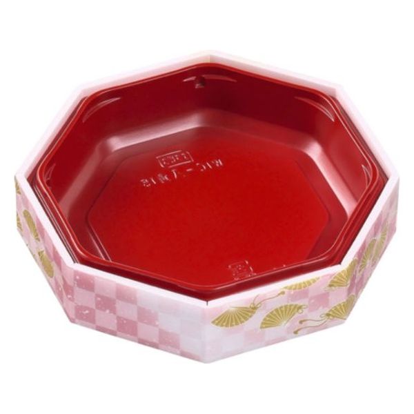 エフピコ 弁当容器 WIC-八角15 本体 市松春扇 8G390015 1ケース(320個(20個×16)（直送品）