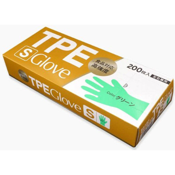 エフピコ TPE手袋 TPE GLOVE グリーン S TXA69U2Q 1ケース(4800個(200個×24)（直送品）