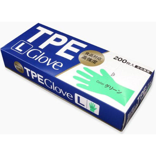 エフピコ TPE手袋 TPE GLOVE グリーン L TXA69U2S 1ケース(4800個(200個×24)（直送品）
