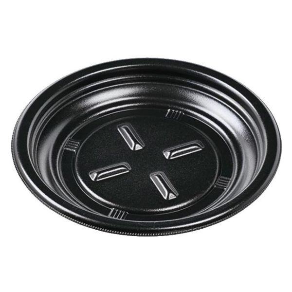 エフピコ 軽食容器 MFPプレート-丸22 本体 黒 4M60022A 1袋(50個)（直送品）