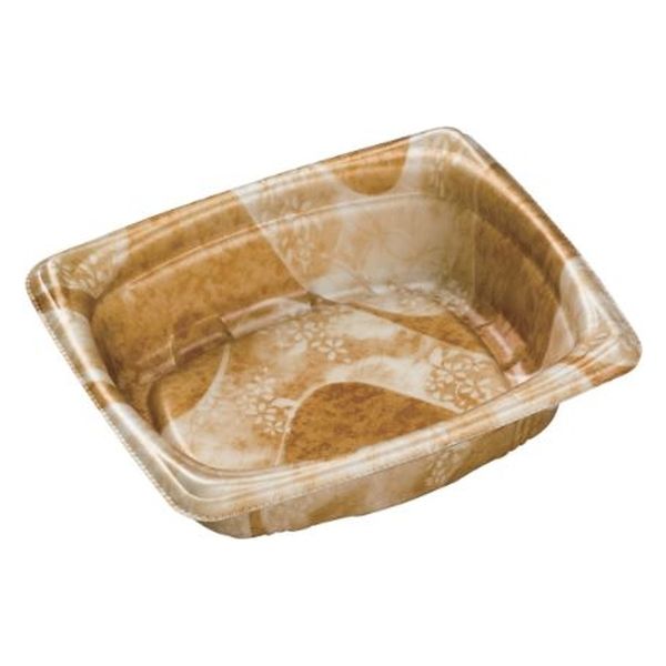 エフピコ 軽食容器 MFP角デリ16-13(50) 本体 香川茶W 4M016131 1袋(25個)（直送品）