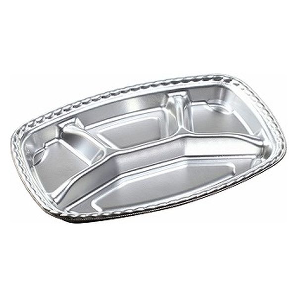 エフピコ オードブル容器 ティアラプラッター小判-8 本体 銀 40711081 1袋(50個)（直送品）