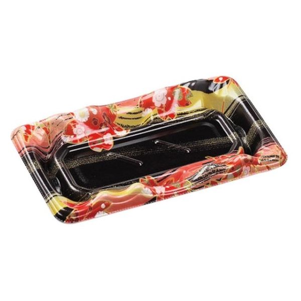 エフピコ 寿司容器 大波皿1-3(V1) 本体 風花赤 4C402103 1ケース(1500個(50個×30)（直送品）