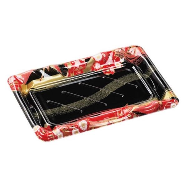 エフピコ 寿司容器 大波皿2-4(V1) 本体 風花赤 4C402204 1ケース(900個(50個×18)（直送品）