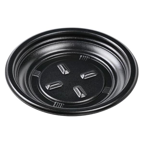 エフピコ 軽食容器 MFPプレート-丸20 本体 黒 4M60020A 1ケース(600個(50個×12)（直送品）
