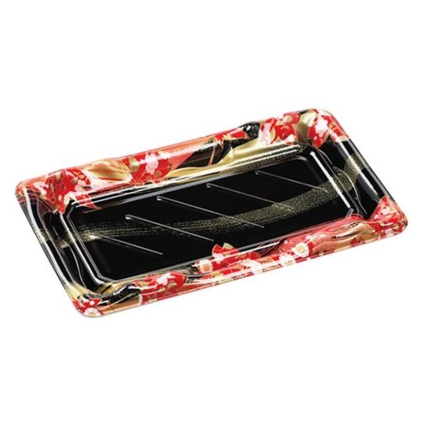 エフピコ 寿司容器 大波皿2-5(V1) 本体 風花赤 4C402205 1ケース(800個(50個×16)（直送品）