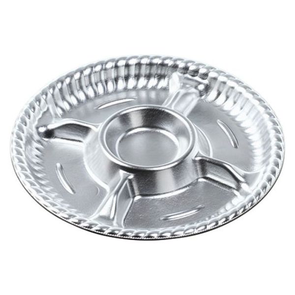 エフピコ オードブル容器 ティアラプラッター丸20 本体 銀 48610200 1袋(25個)（直送品）