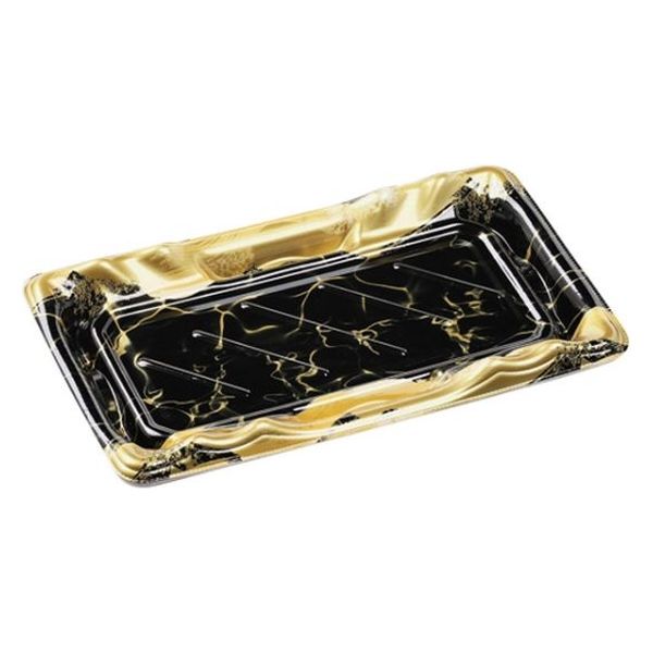 エフピコ 寿司容器 大波皿2-5(V1) 本体 黒なぎ金 4C403205 1ケース(800個(50個×16)（直送品）