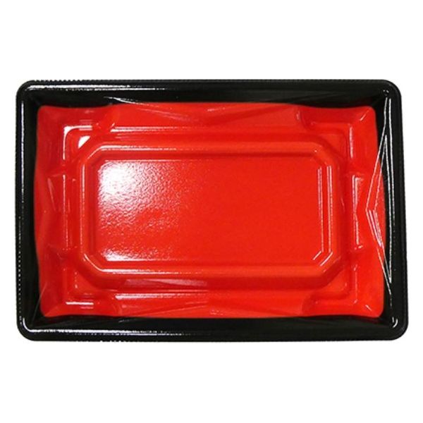 エフピコ 寿司容器 Sステージ17-11 本体 黒フチ赤 41161719 1ケース(1200個(50個×24)（直送品）