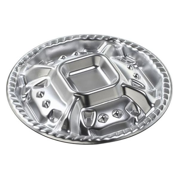 エフピコ オードブル容器 シェルトプラッター丸20 本体 銀 49910200 1ケース(300個(25個×12)（直送品）