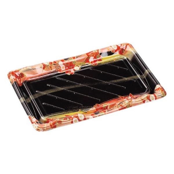 エフピコ 寿司容器 大波皿3-6(V1) 本体 風花赤 4C402306 1袋(50個)（直送品）