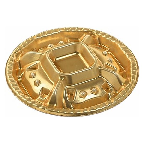 エフピコ オードブル容器 シェルトプラッター丸20 本体 金 49900200 1ケース(300個(25個×12)（直送品）