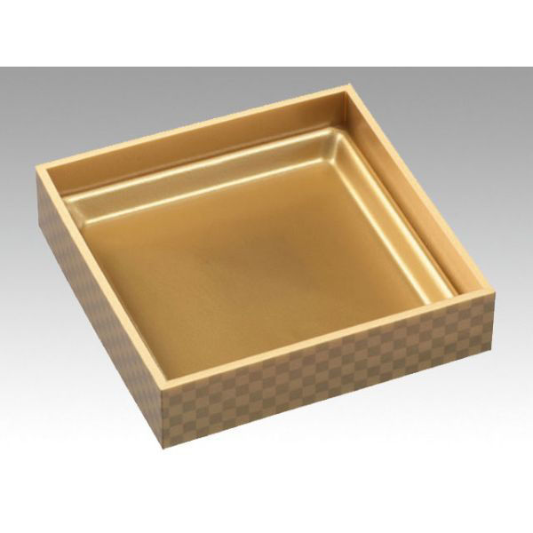 エフピコ 弁当容器 WPS-角180-180(V) 本体 市松金 80050143 1ケース(240個(15個×16)（直送品）