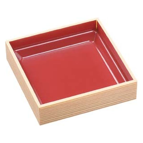 エフピコ 弁当容器 WPS-角165-165 本体 柾目朱 80050122 1ケース(240個(15個×16)（直送品）