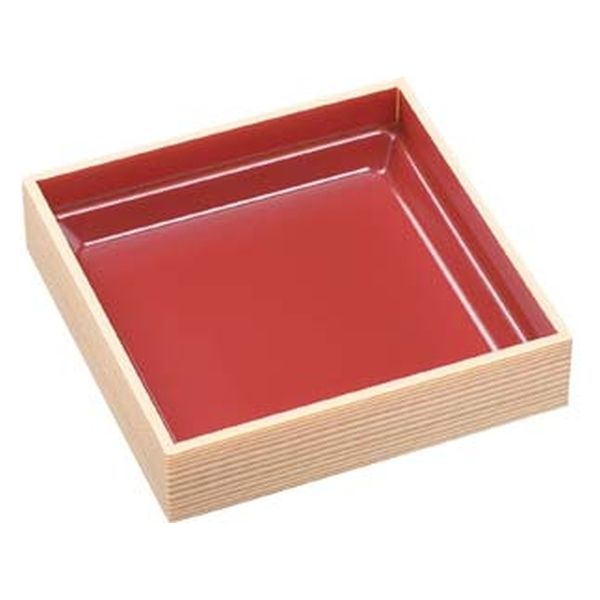 エフピコ 弁当容器 WPS-角180-180 本体 柾目朱 80050123 1ケース(240個(15個×16)（直送品）