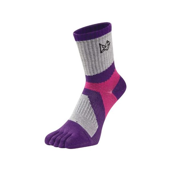 エビスニット メリノウールミドルソックス 5指タイプ パープル 23~25cm TR-1426 1足 67-4573-53（直送品）