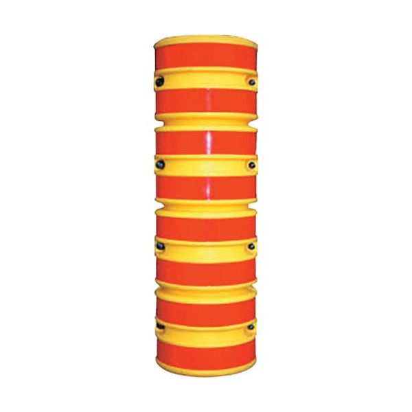 カネソウ 車止めプロテクター 反射テープ付 G-PP-04-HANSHATAPETSUKI 1組(1個) 253-3160（直送品）