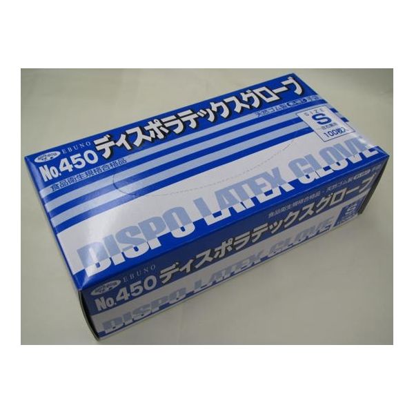 エブノ ディスポラテックスグローブ 粉付 S 100枚×20箱 450S 1枚(2000枚) 67-9341-47（直送品）