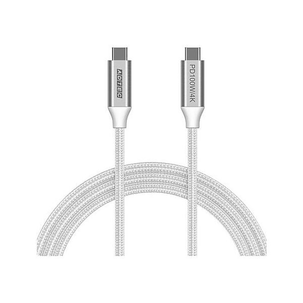 USB TypeーC to C ケーブル(4K・100W出力/10Gbps/2.0m)ホワイト APC-V2010CC-4KU3G2-W（直送品）