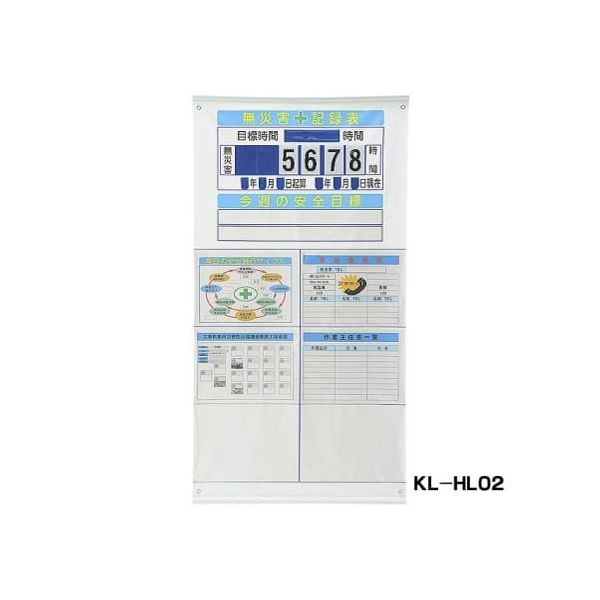 ランドアート くるっぱくん ホルダータイプ 安全掲示板 KL-HL02 1枚 62-4864-36（直送品）