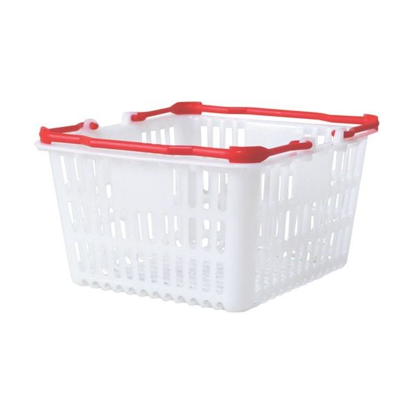 大和産業 買い物かご SLー1 ナチュラル把手レッド 10個セット SL-1-NRRE-10P 1セット(10個) 538-0372（直送品）