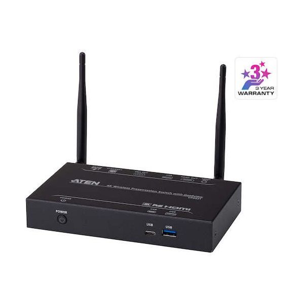 ATEN 4Kワイヤレスプレゼンスイッチャー(クワッドビュー対応) VP2021 1台 603-5161（直送品）