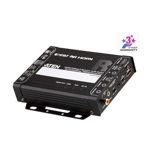 ATEN HDMI HDBaseTレシーバー(オーディオ・ディエンベデッド&双方向PoH対応) VE2812PR 1台 603-5179（直送品）