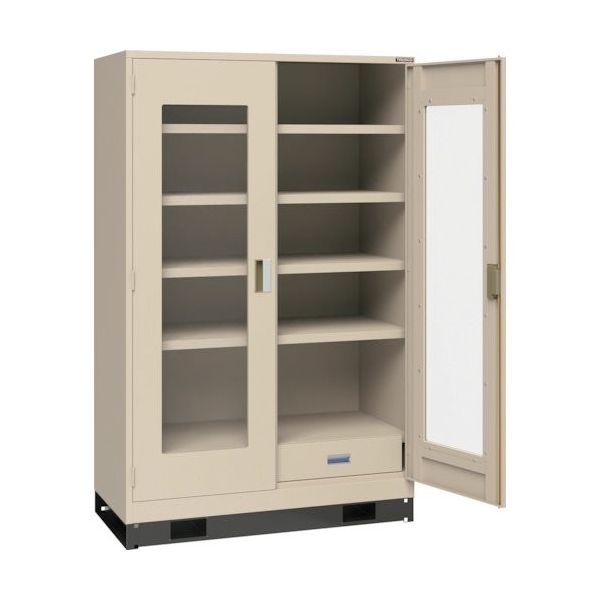 トラスコ中山 TRUSCO スーパーヘビーキャビネット 窓・引出大2個ベース付 SHC-604MB2L-A 1台 585-6925（直送品）