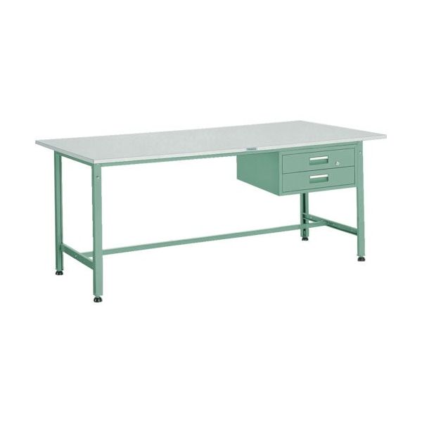トラスコ中山 TRUSCO 軽荷重作業台(300kg)AE型 1500X750XH740 2段引出付 グリーン色 AE-1500F2 1台（直送品）