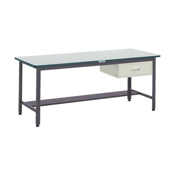 TRUSCO 中荷重作業台(500kg)AEW型 900X600XH740 1段引出付 ダークグレー色 AEWP-0960F1 1台（直送品）